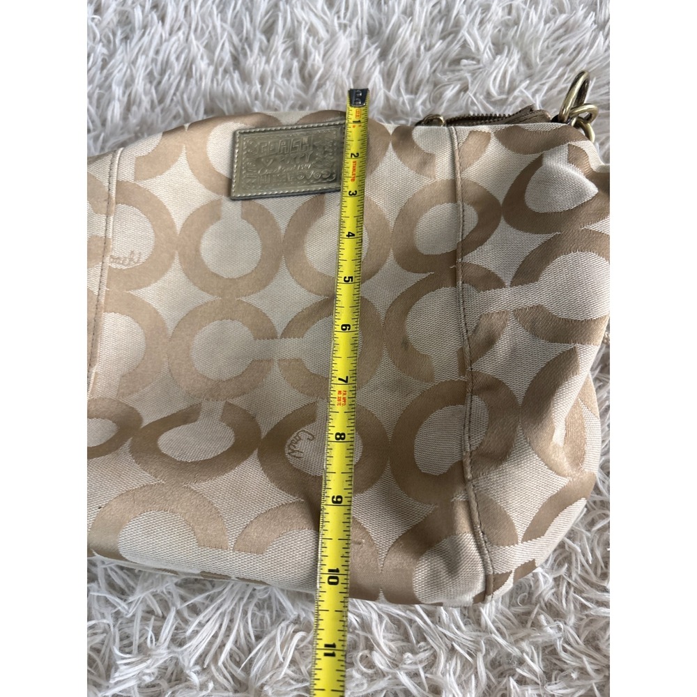 Vintage Coach Poppy Graffiti Glam Shoulder Bag Khaki Monogram Multicolor Sparkle - Picture 9 of 12